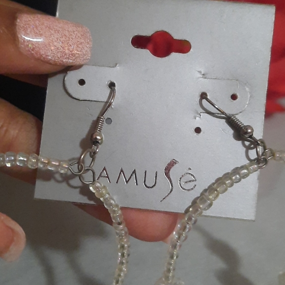 Clear Crystal Hoop Earrings - Picture 5 of 8